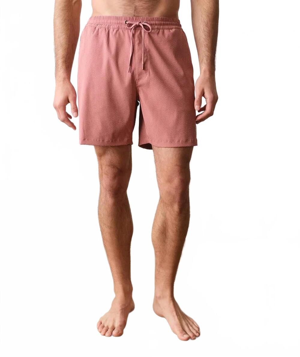 NEW MARINE LAYER men's sport and swim short in withered rose stripe
